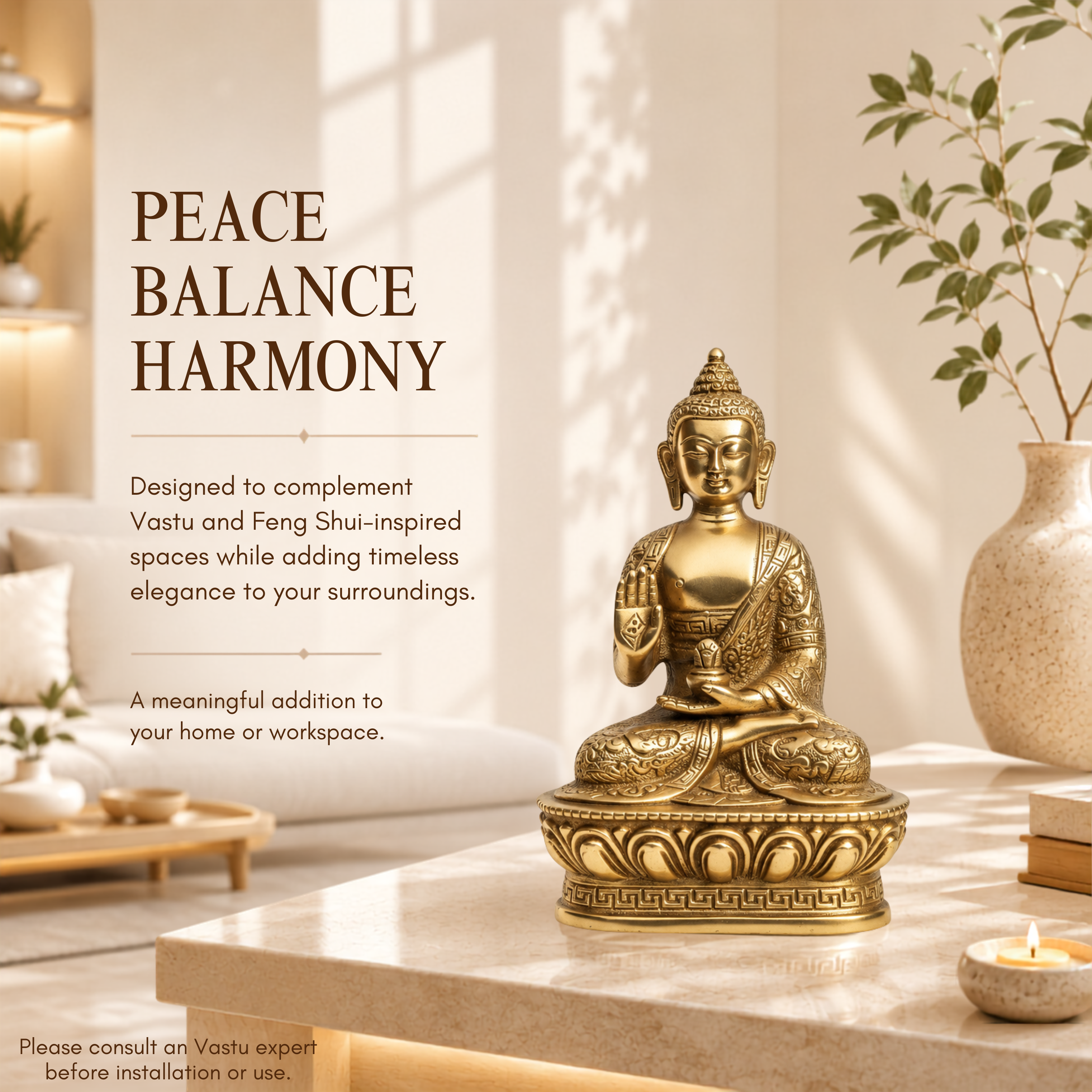 Destiny Star Stores BRASS BUDDHA JI STATUE