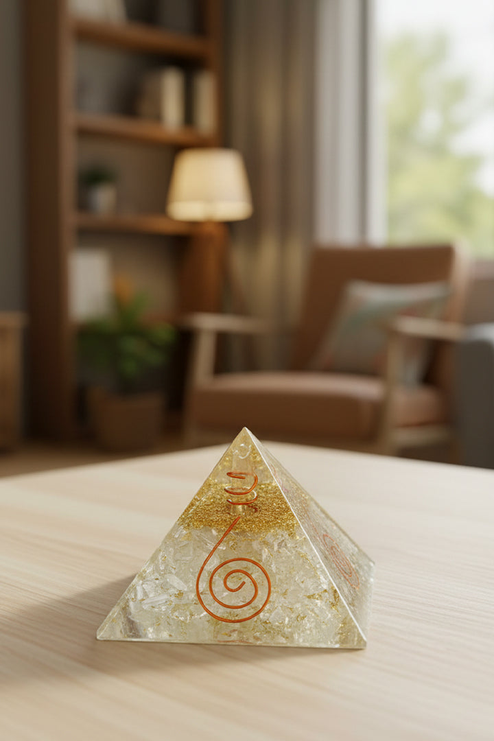 2 INCH SELENITE CRYSTAL PYRAMID - Energy Amplifier & Vastu Balance
