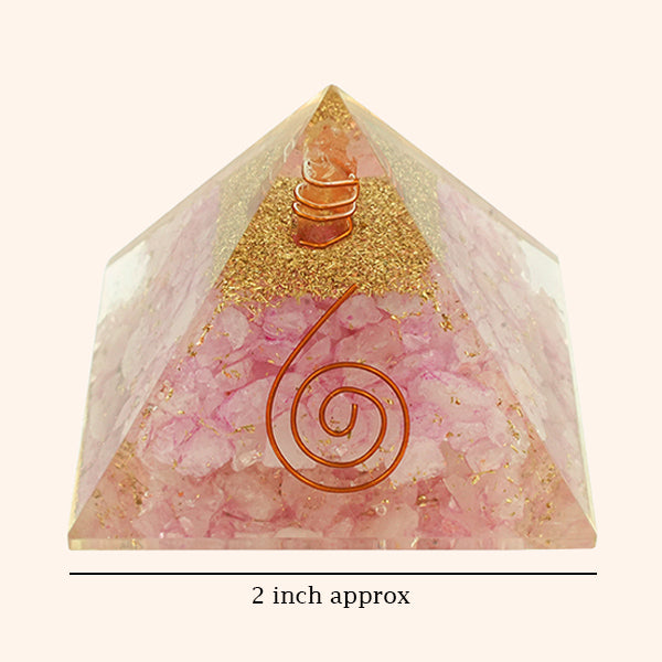 2 INCH ROSE QUARTZ CRYSTAL PYRAMID - Vastu & Energy correction