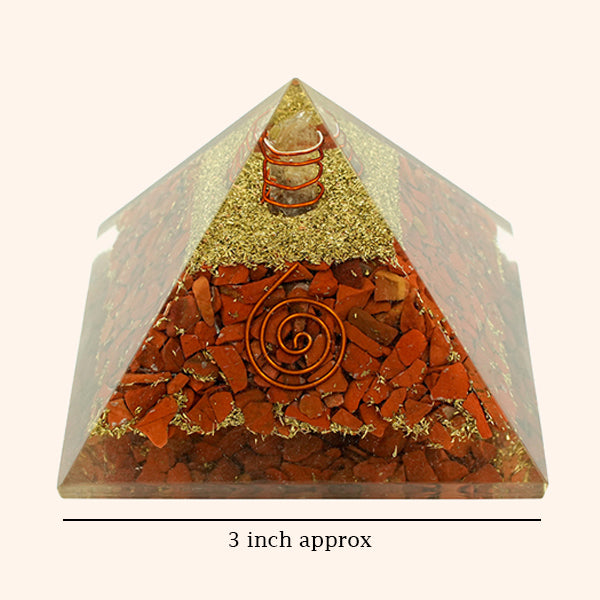 3 INCH RED JASPER CRYSTAL PYRAMID -Supports focus & meditation