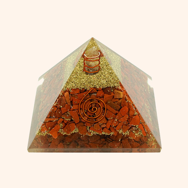 3 INCH RED JASPER CRYSTAL PYRAMID -Supports focus & meditation