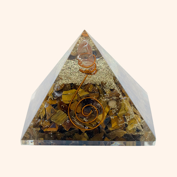 2 INCH TIGER EYE CRYSTAL PYRAMID -  Placed in home & office for Vastu correction