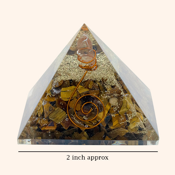 2 INCH TIGER EYE CRYSTAL PYRAMID -  Placed in home & office for Vastu correction