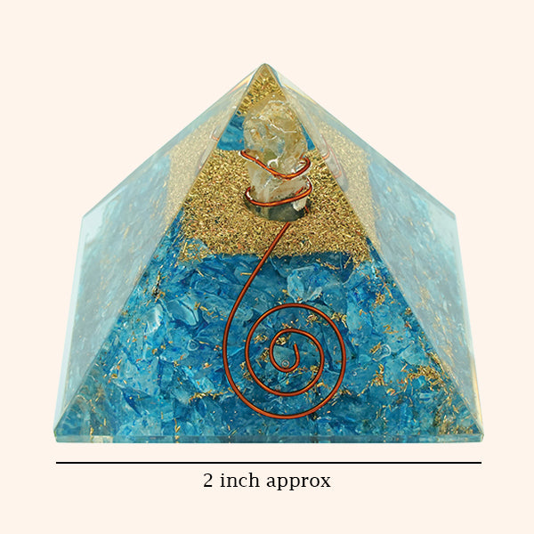 2 INCH TURQUOISE FIROZA CRYSTAL PYRAMID - Amplifies positive energy flow