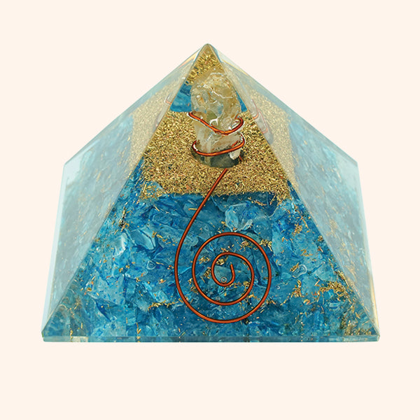 2 INCH TURQUOISE FIROZA CRYSTAL PYRAMID - Amplifies positive energy flow