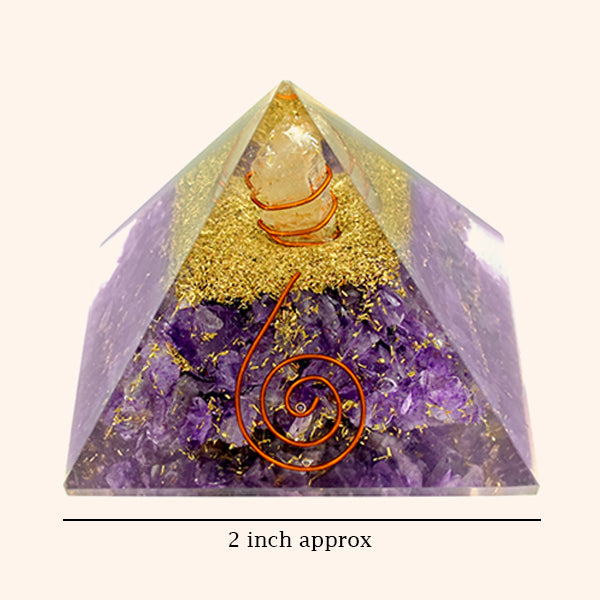 2 INCH AMETHYST CRYSTAL PYRAMID – Spiritual Calmness, Healing & Positive Energy