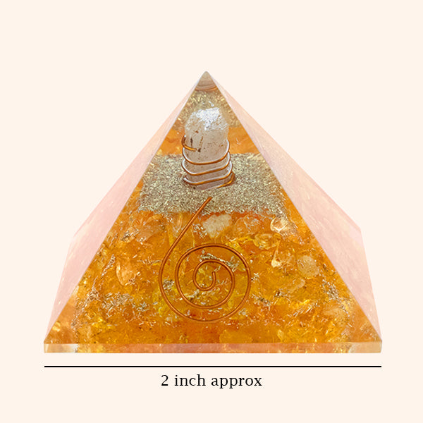 2 INCH CITRINE CRYSTAL PYRAMID -  Manifestation & Energy Amplifier