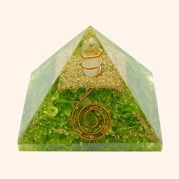 2 INCH PERIDOT CRYSTAL PYRAMID -  Energy Amplifier & Vastu Remedy
