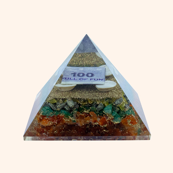 3 INCH MONEY CRYSTAL PYRAMID -  Wealth & Prosperity Energy Tool