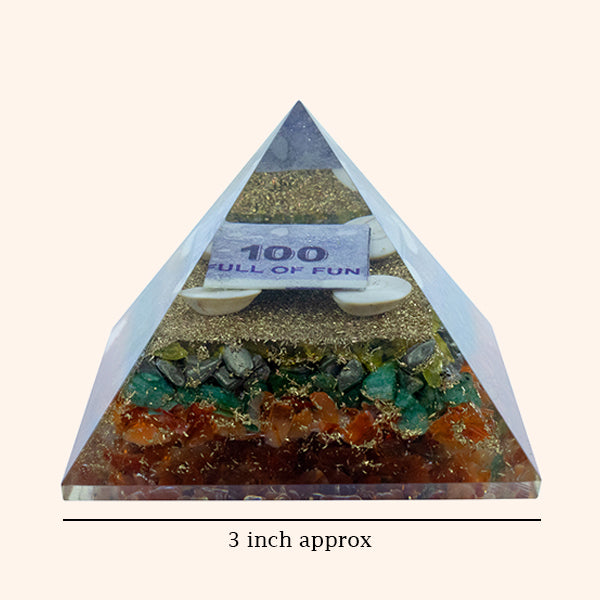 3 INCH MONEY CRYSTAL PYRAMID -  Wealth & Prosperity Energy Tool
