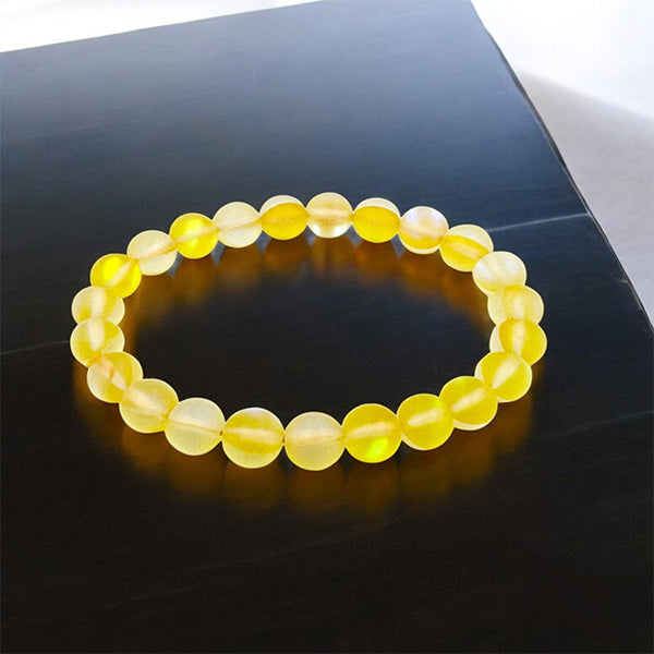AURA QUARTZ YELLOW  BRACELET – Balances Solar Plexus Chakra , Success & Positivity