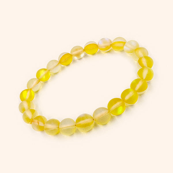 AURA QUARTZ YELLOW  BRACELET – Balances Solar Plexus Chakra , Success & Positivity