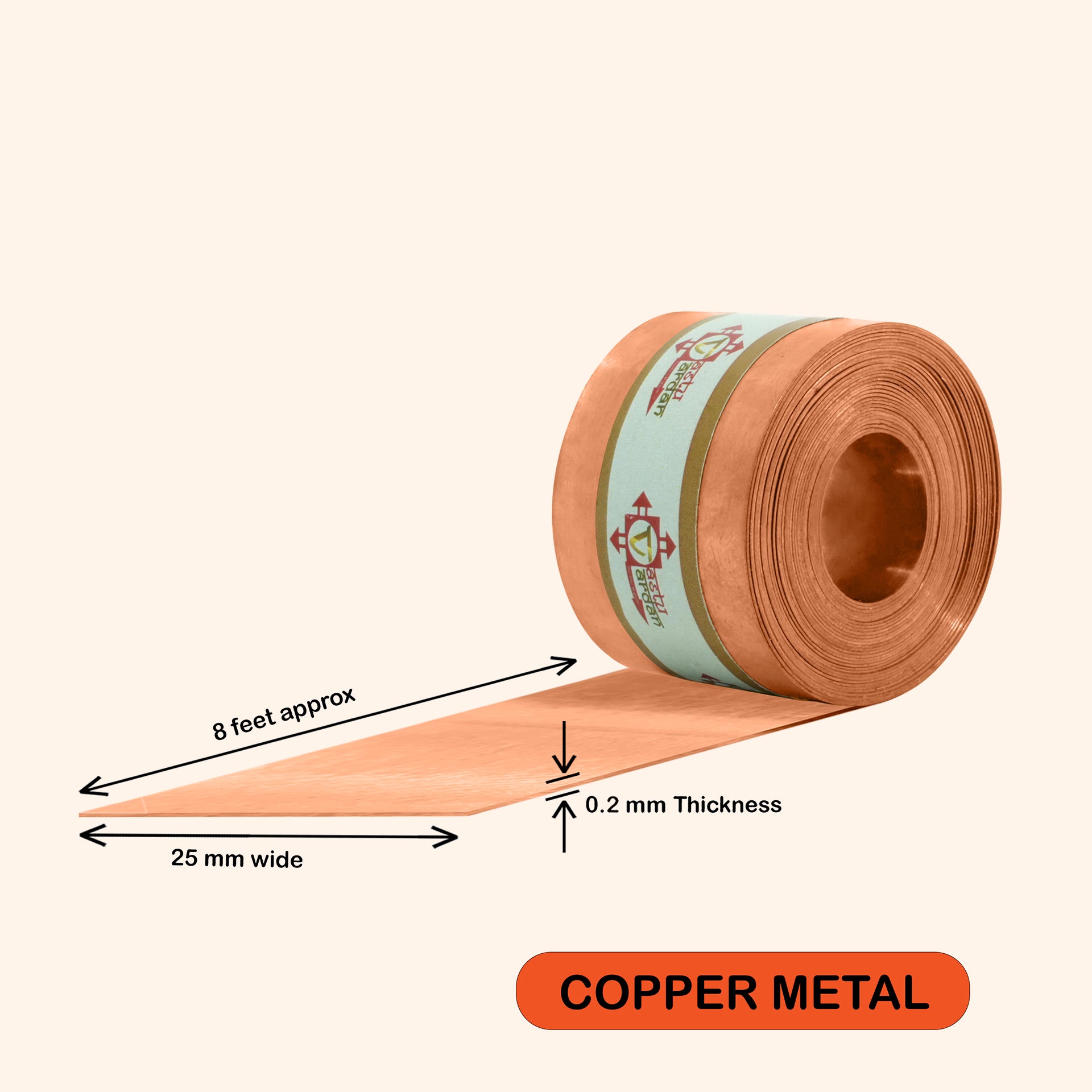 Destiny Star Stores 8 FEET 1 INCH COPPER STRIP