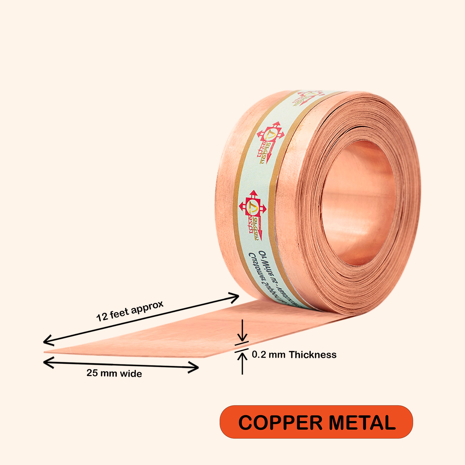 Destiny Star Stores 12 FEET 1 INCH COPPER STRIP