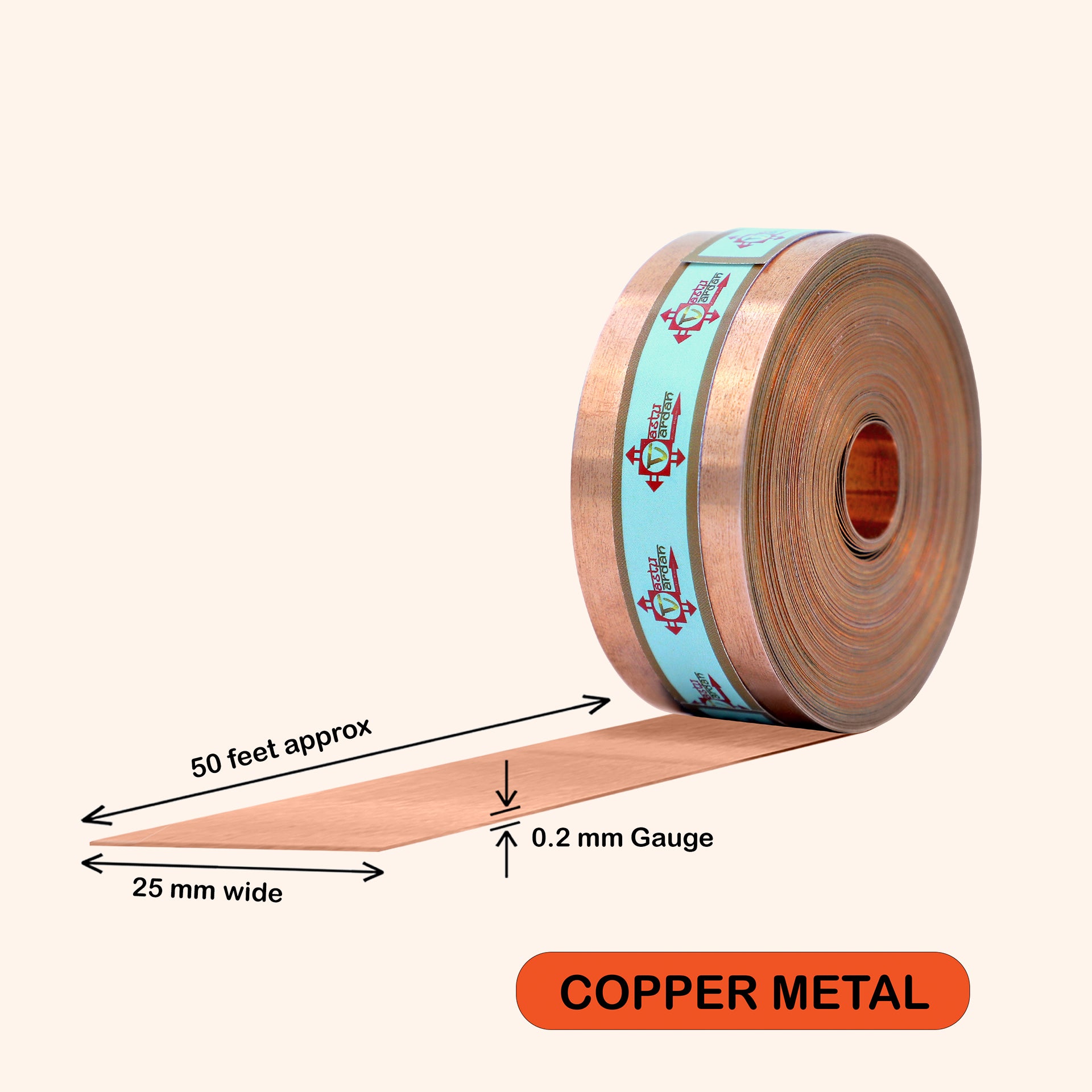 Destiny Star Stores 50 FEET 1 INCH COPPER STRIP