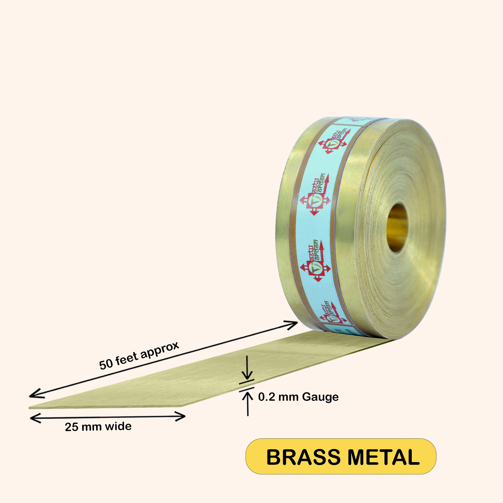 Destiny Star Stores 50 FEET 1 INCH BRASS STRIP