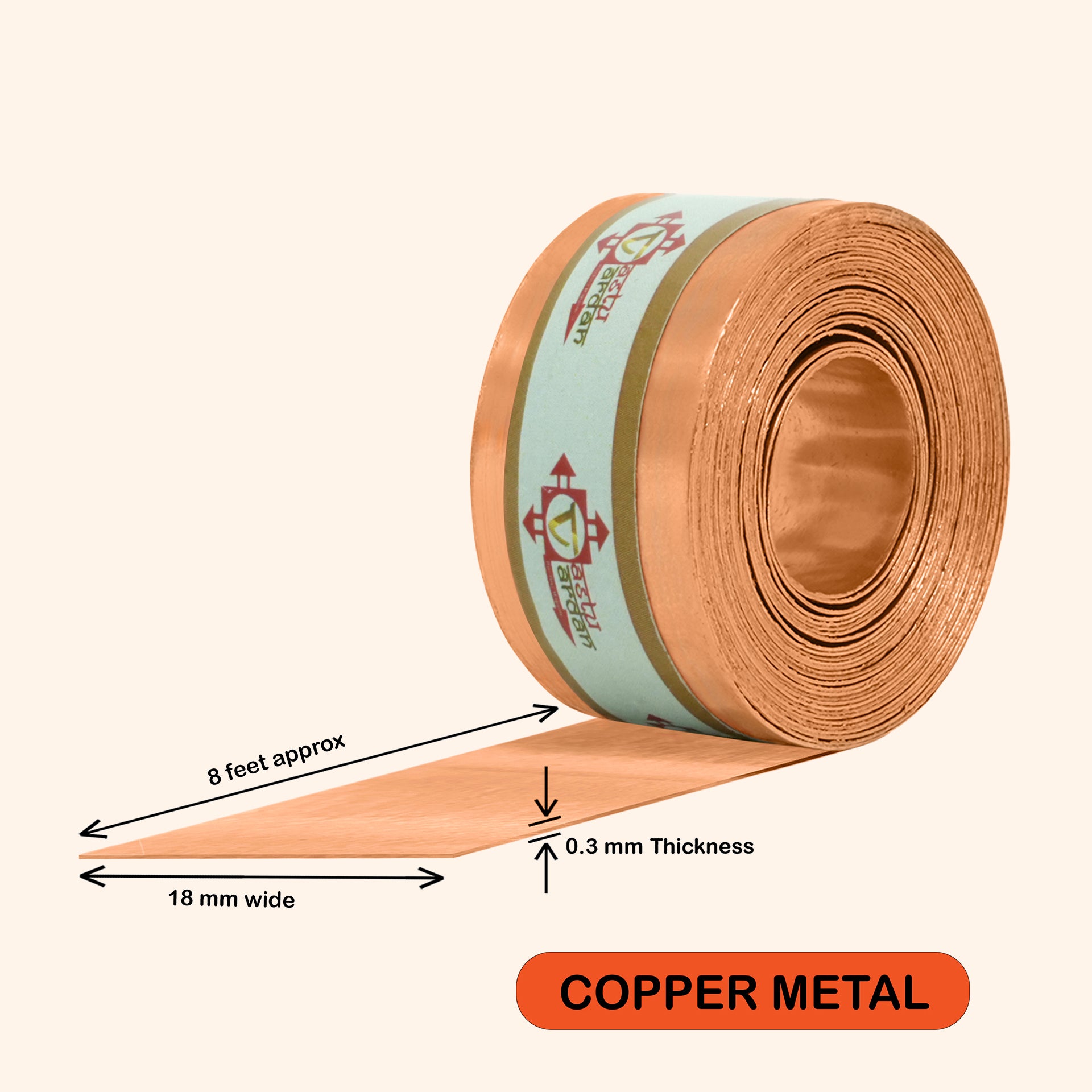 Destiny Star Stores 8 FEET 0.75 INCH COPPER STRIP
