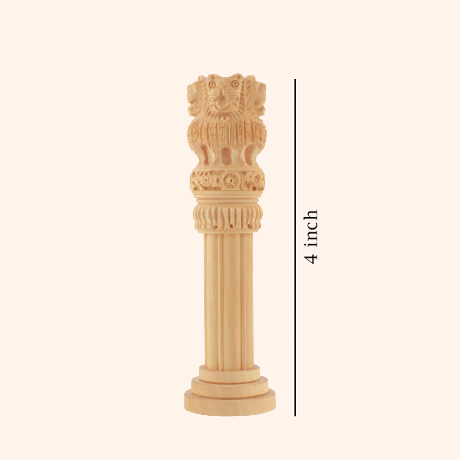 Destiny Star Stores 4 INCH WOODEN ASHOKA PILLAR