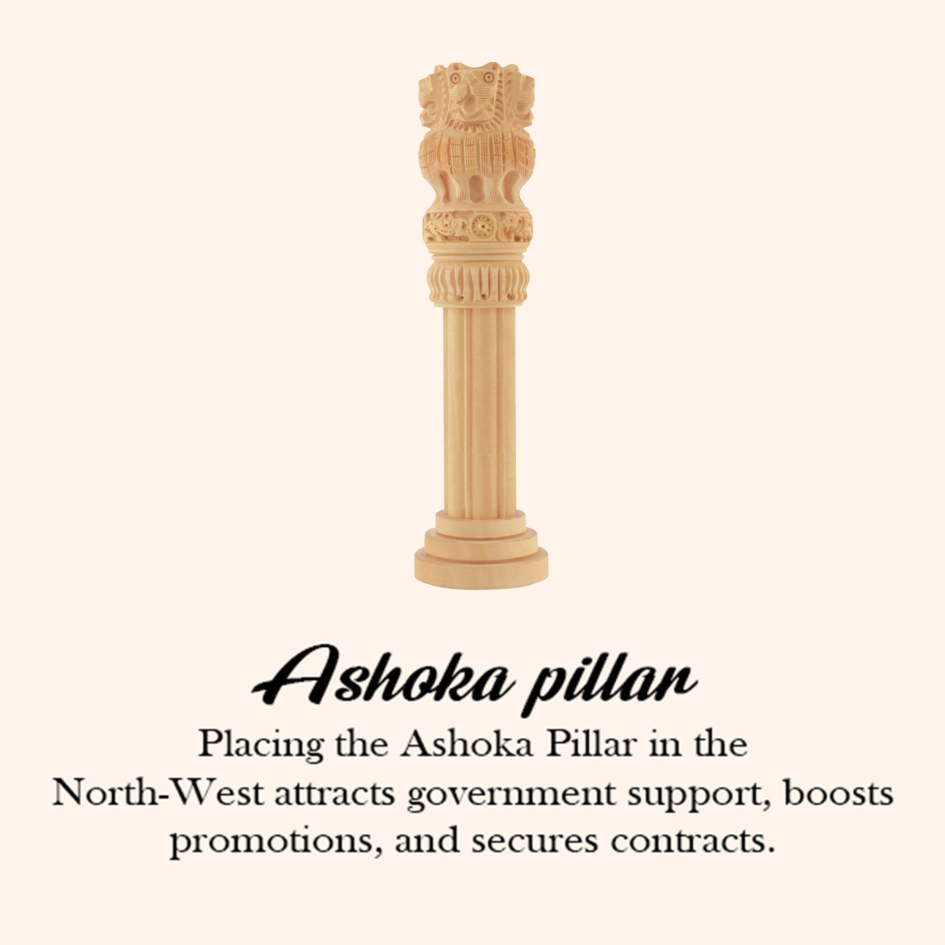 Destiny Star Stores 4 INCH WOODEN ASHOKA PILLAR