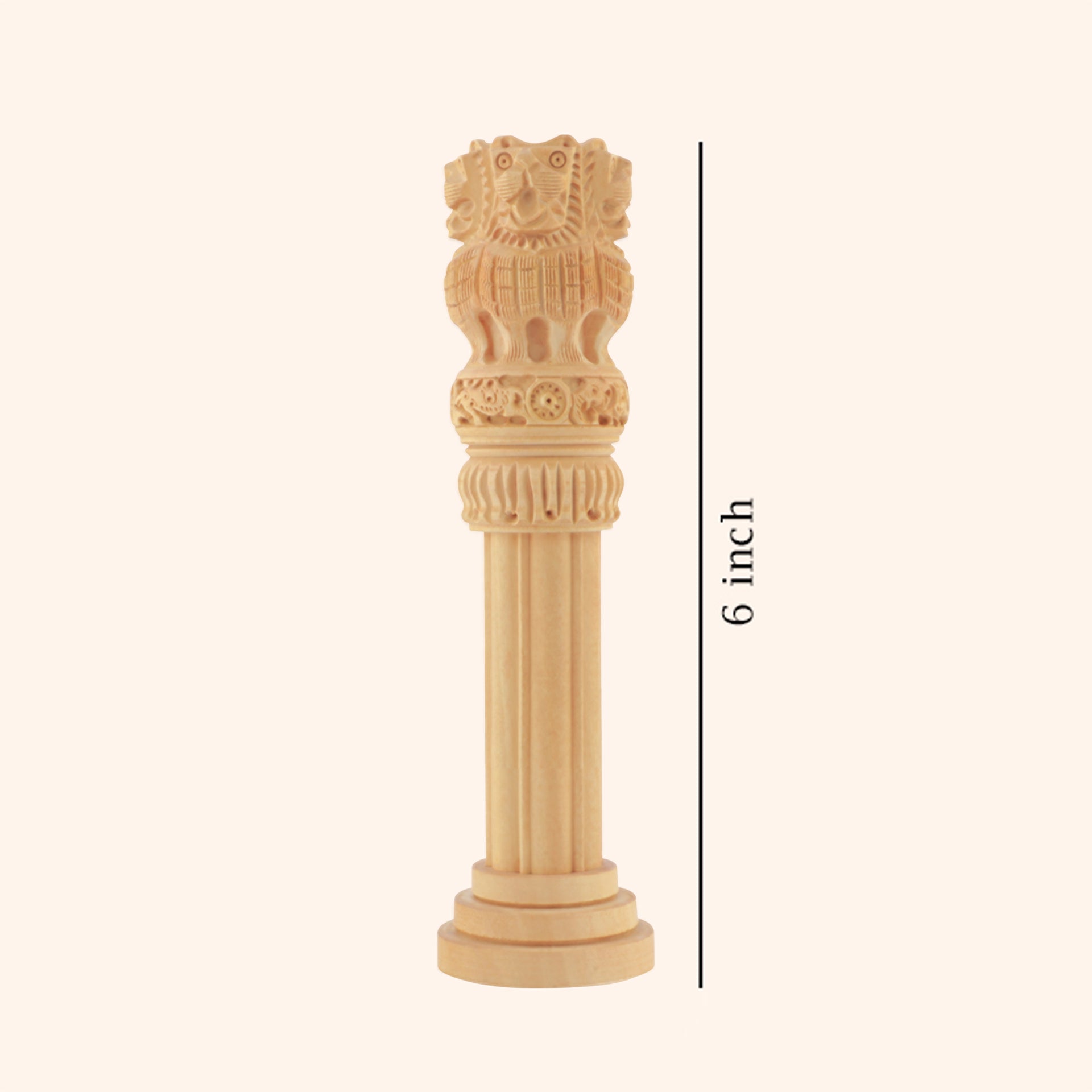 Destiny Star Stores 6 INCH WOODEN ASHOKA PILLAR