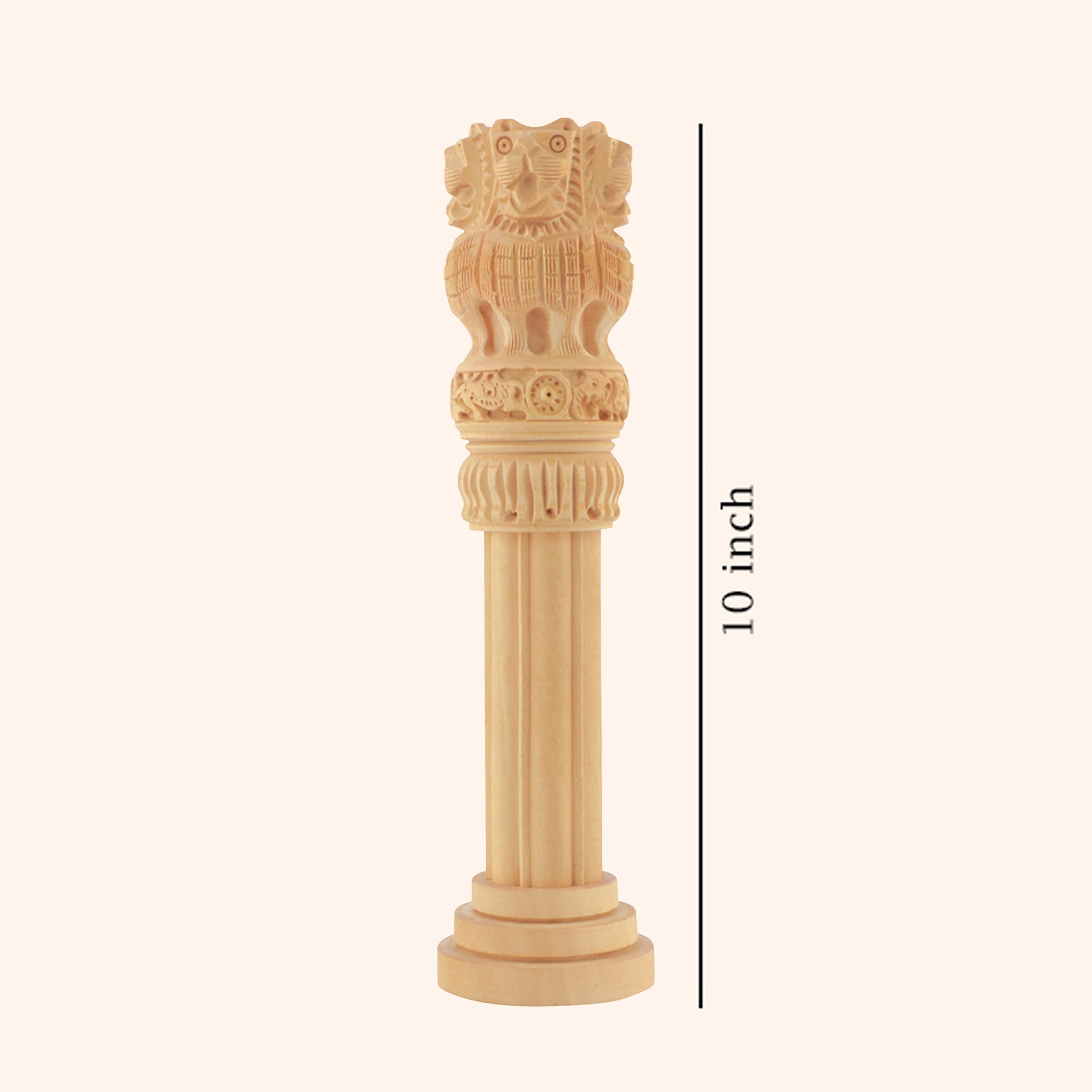 Destiny Star Stores 10 INCH WOODEN ASHOKA PILLAR