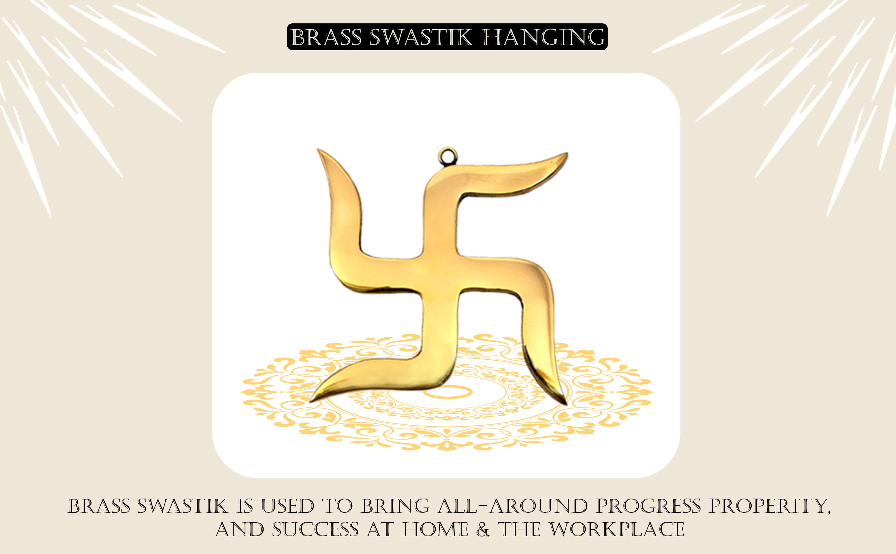 Destiny Star Stores 9 INCH BRASS SWASTIK