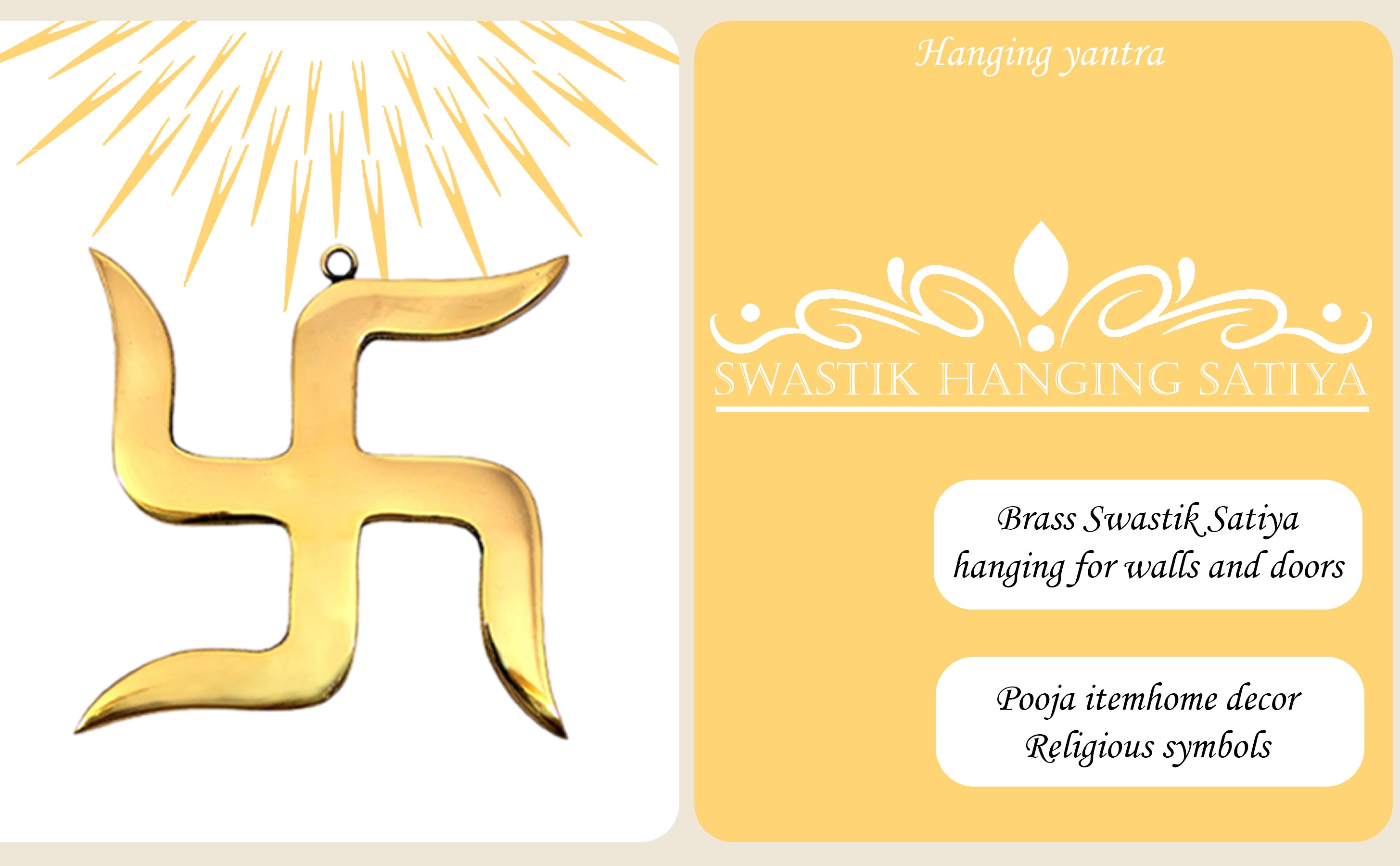 Destiny Star Stores 9 INCH BRASS SWASTIK