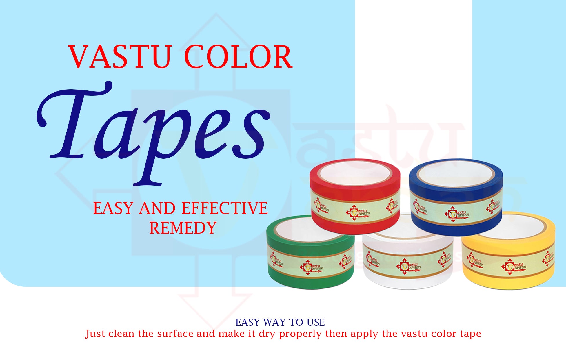 YELLOW AND RED TAPE | 1 INCH | LENGTH- 16 METER APPROX | TOILET CORRECTION| VASTU TAPE REMEDY |PACK OF 2 |
