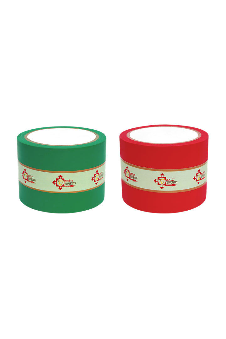 RED AND GREEN TAPE | 3 INCH | LENGTH- 16 METER APPROX | TOILET CORRECTION| VASTU TAPE REMEDY |PACK OF 2