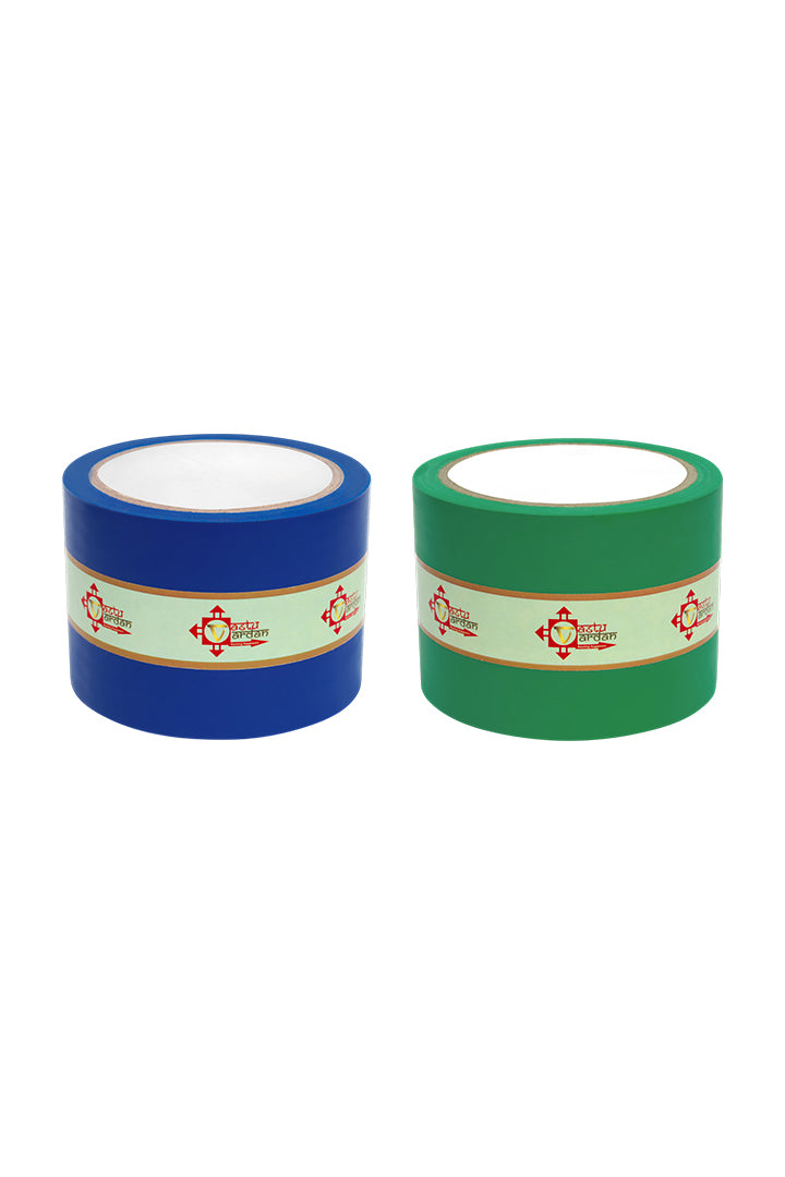 BLUE AND GREEN TAPE | 3 INCH | LENGTH- 16 METER APPROX | TOILET CORRECTION| VASTU TAPE REMEDY |PACK OF 2 |
