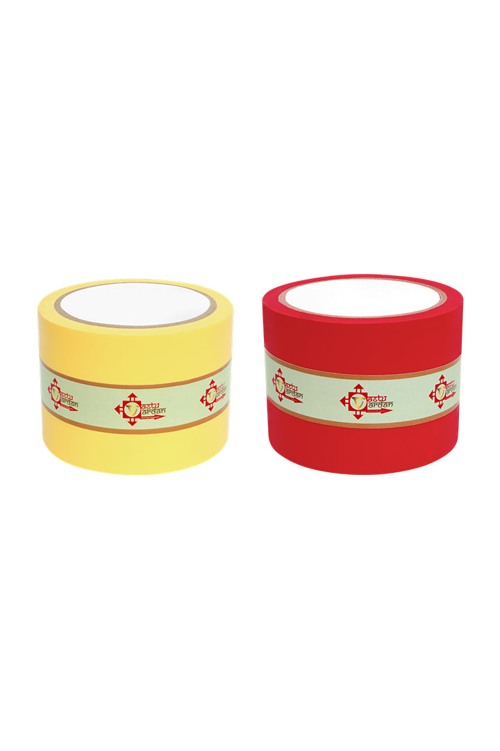 YELLOW AND RED TAPE | 3 INCH | LENGTH- 16 METER APPROX | TOILET CORRECTION| VASTU TAPE REMEDY |PACK OF 2 |