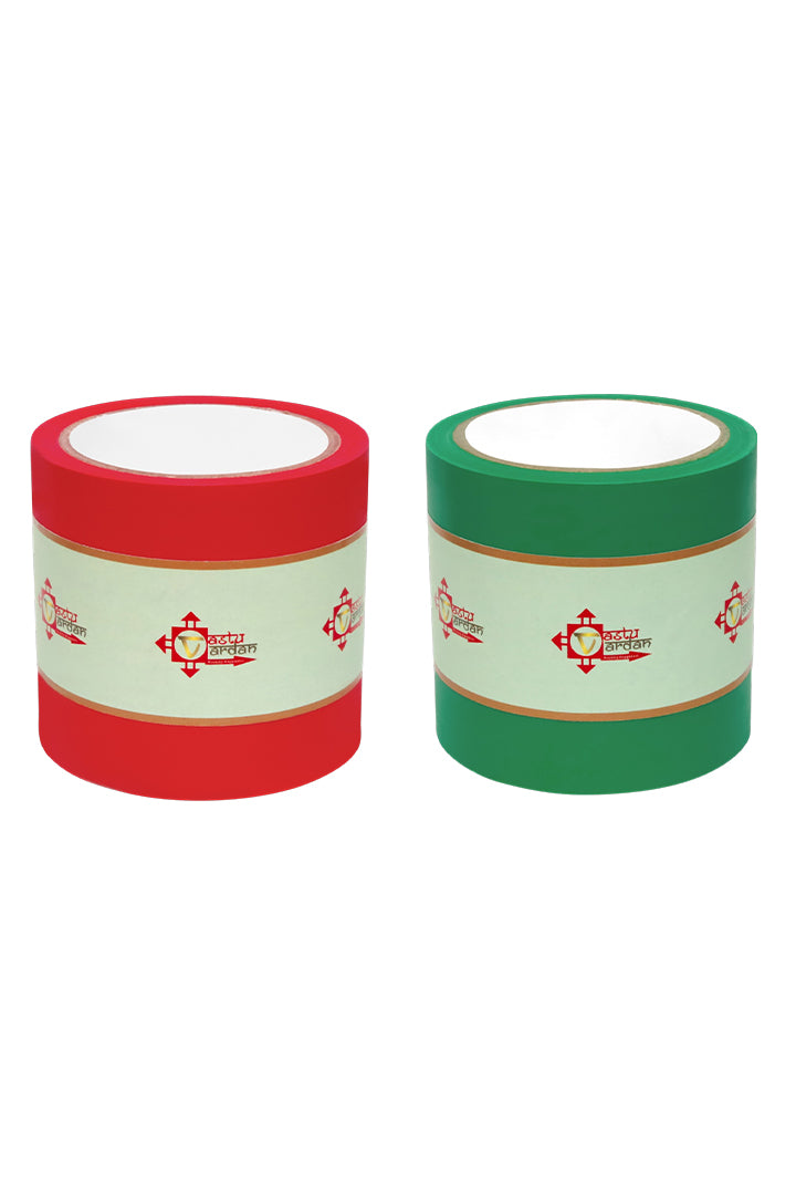 RED AND GREEN TAPE | 4 INCH | LENGTH- 16 METER APPROX | TOILET CORRECTION| VASTU TAPE REMEDY |PACK OF 2 |