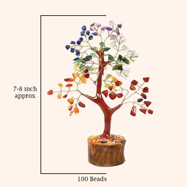 SEVEN CHAKRA TREE 100 BEADS - Energy, Balance & Elegant Décor