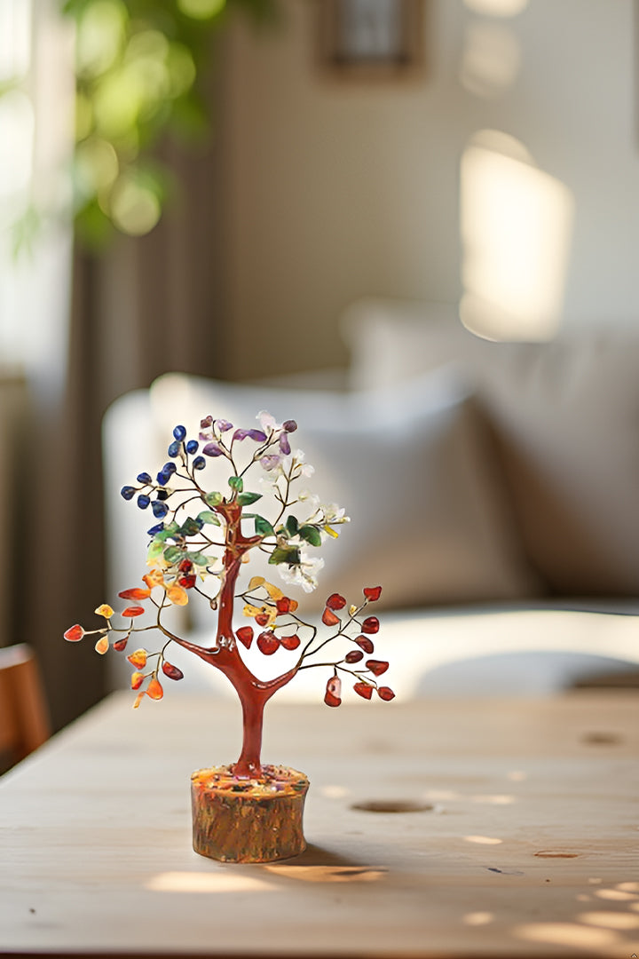 SEVEN CHAKRA TREE 100 BEADS - Energy, Balance & Elegant Décor