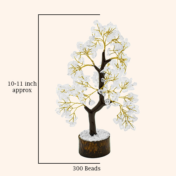 CLEAR QUARTZ TREE 300 BEADS -  For Clarity, Perfect For Meditation & Décor