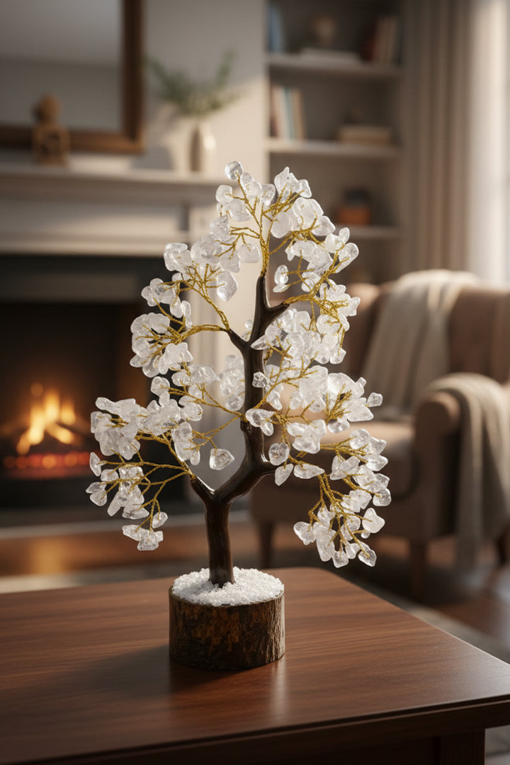 CLEAR QUARTZ TREE 300 BEADS -  For Clarity, Perfect For Meditation & Décor