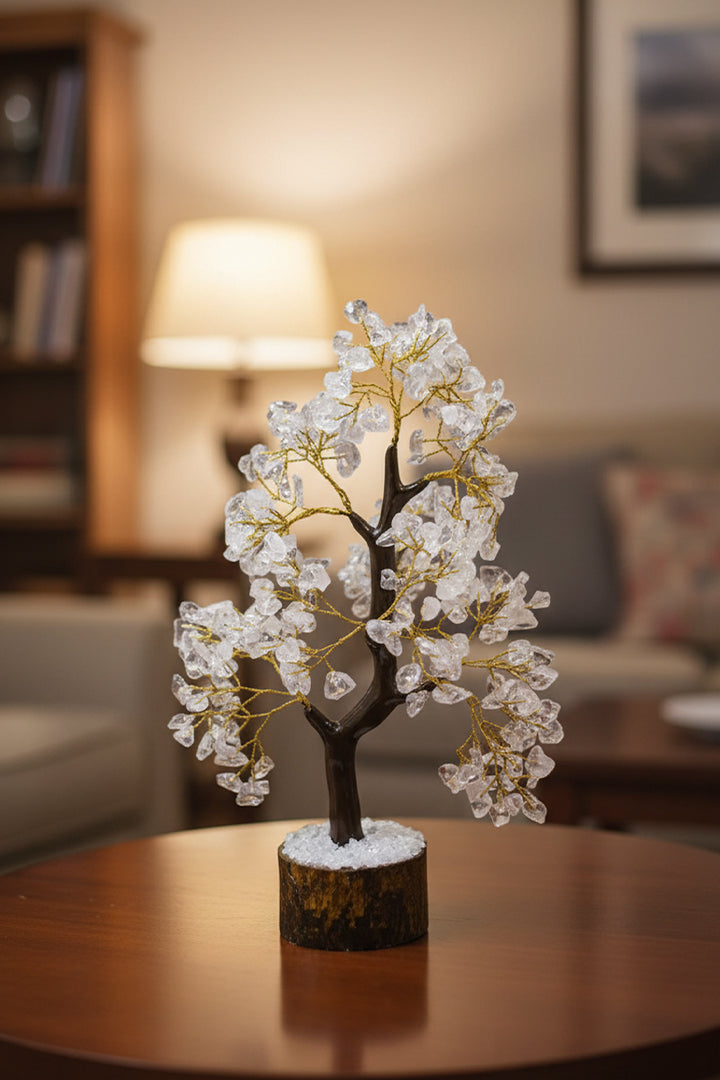 CLEAR QUARTZ TREE 300 BEADS -  For Clarity, Perfect For Meditation & Décor