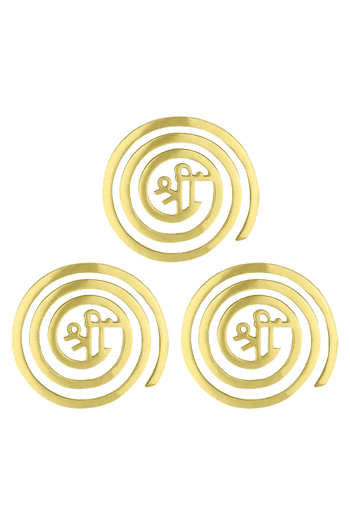 Destiny Star Stores BRASS SHREE HELIX 6 INCH PACK OF 3