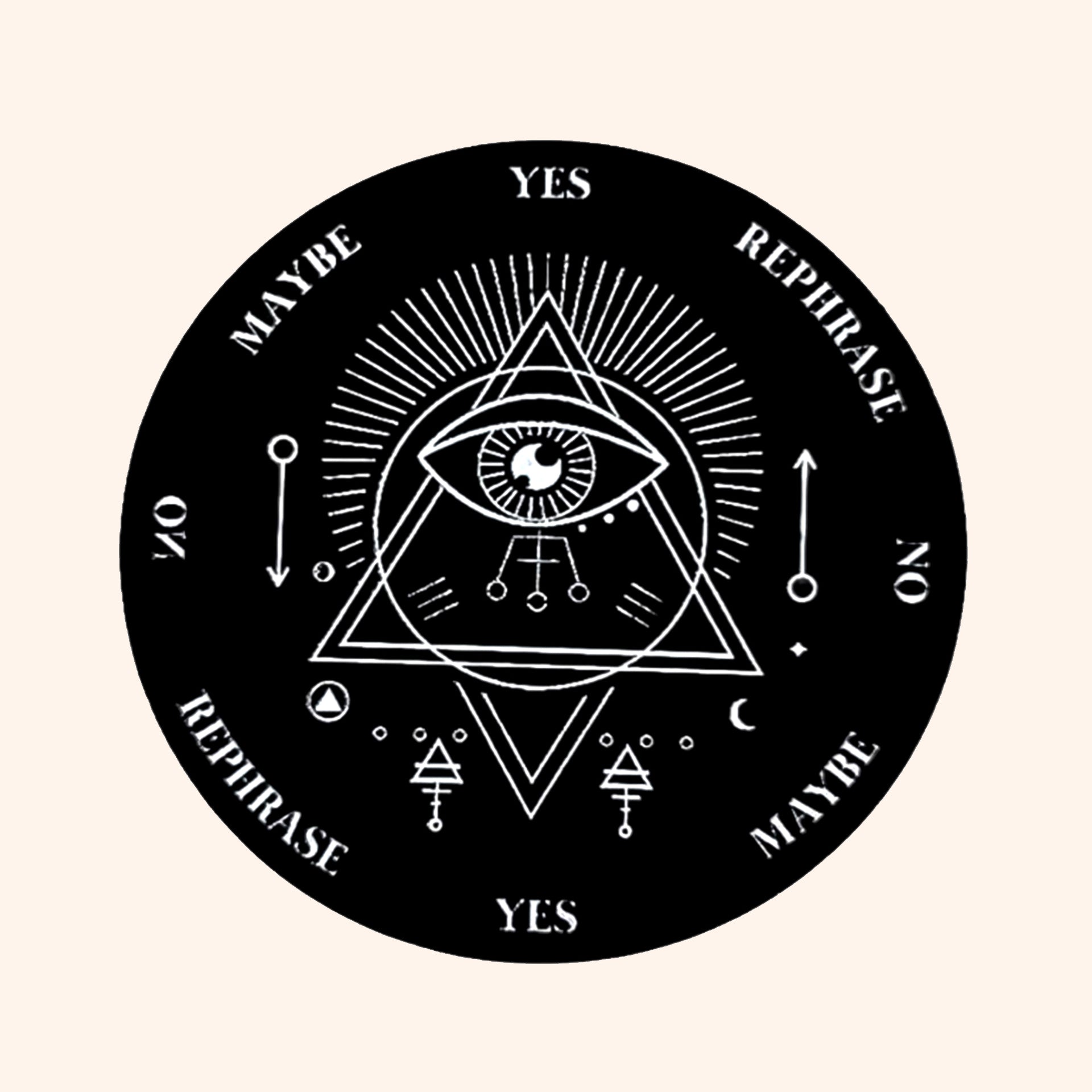 Destiny Star Stores EVIL EYE BOARD WITH BRASS PENDULAM (PENDULAM ASSORTED) 6 INCH