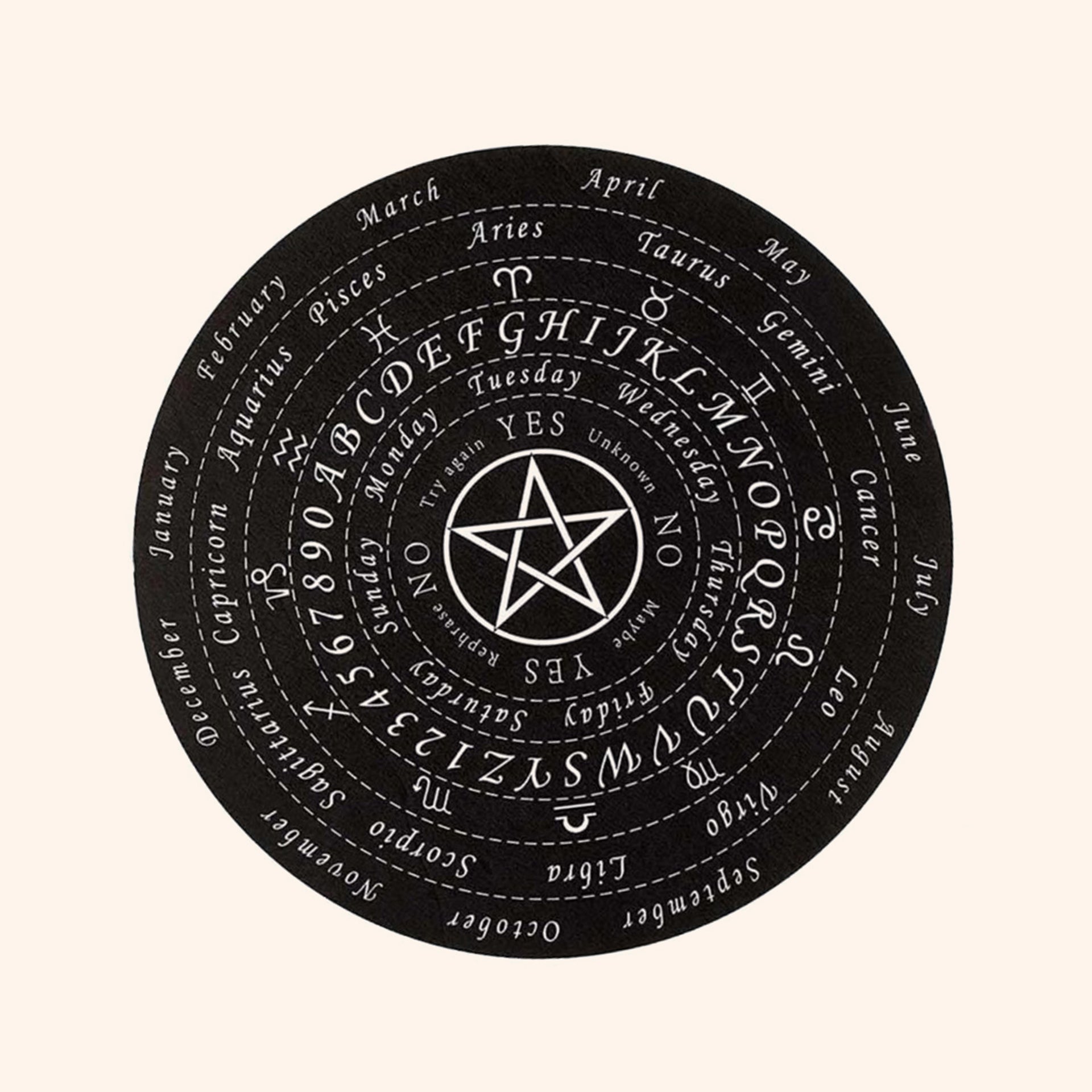Destiny Star Stores STAR DOWSING BOARD WITH SEVEN CHAKRA PENDULAM 9 INCH
