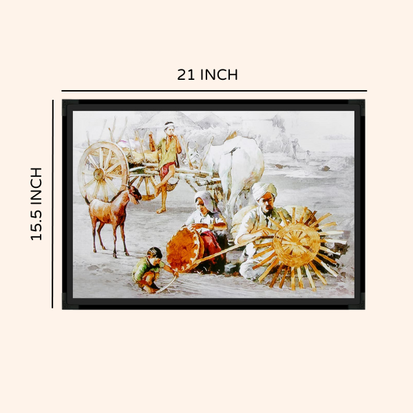 Destiny Star Stores VILLAGE PAINTING WITH FRAME