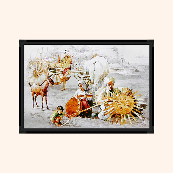 Destiny Star Stores VILLAGE PAINTING WITH FRAME