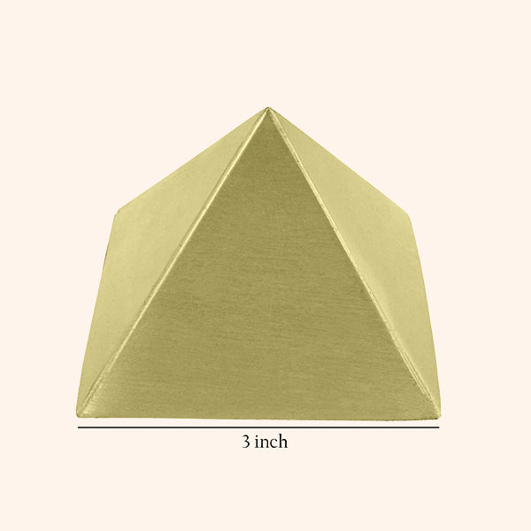 BRASS PLAIN HOLLOW PYRAMID 3 INCH