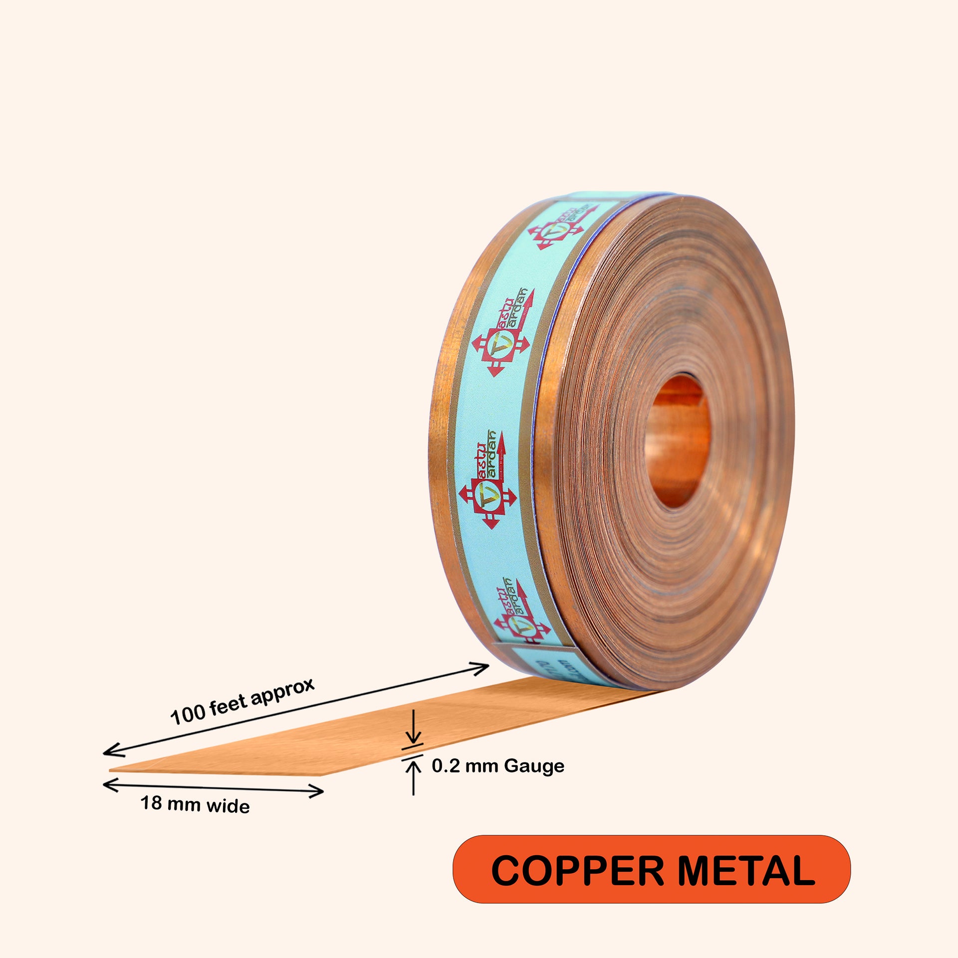 Destiny Star Stores 100 FEET COPPER 0.75 INCH STRIP