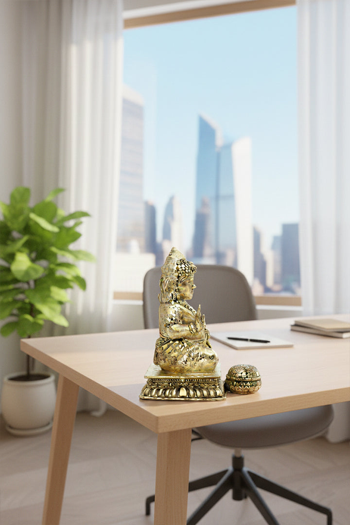 Destiny Star Stores BRASS DHAN KUBER JI 3 INCH (APPROX)