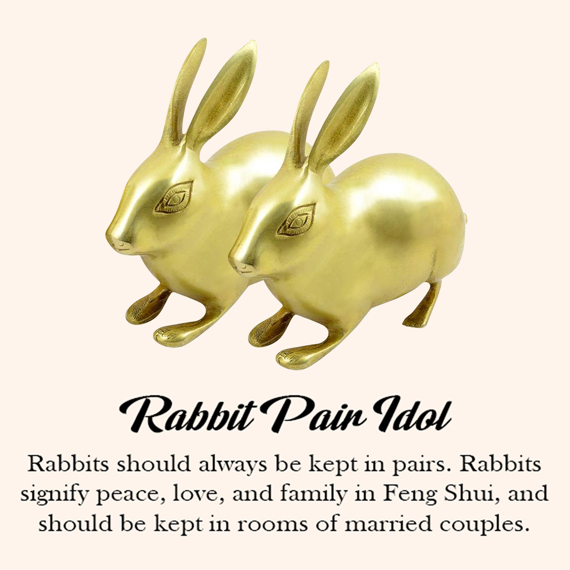 Destiny Star Stores BRASS BIG RABBIT PAIR