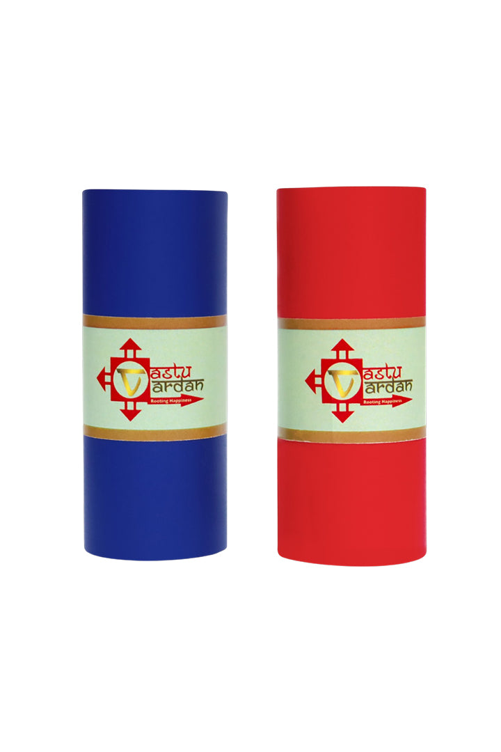 VASTU VINYL RED AND BLUE TAPE || 3 INCH || LENGTH- 8-10 FEET (APPROX) || PACK OF 2 || VASTU TAPE REMEDY || TOILET CORRECTION || VASTU TAPE ||