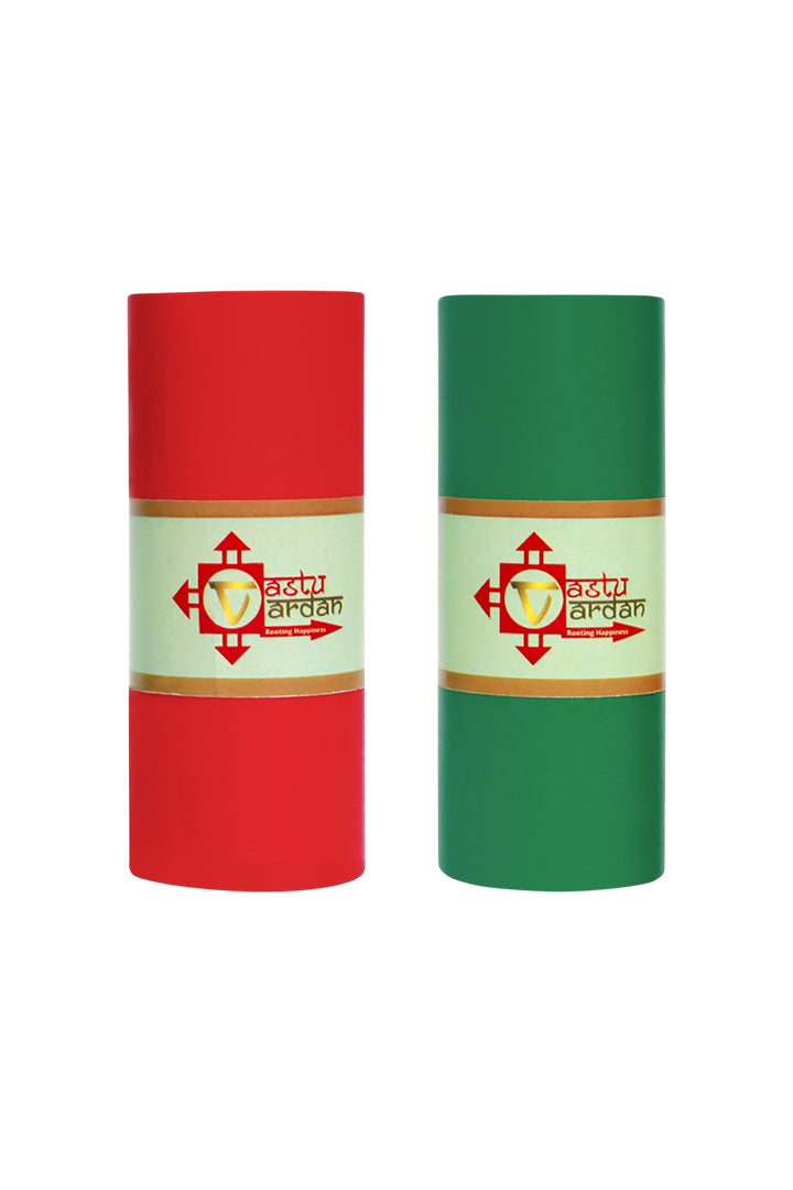 VASTU VINYL RED AND GREEN TAPE || 3 INCH || LENGTH- 8-10 FEET (APPROX) || PACK OF 2 || VASTU TAPE REMEDY || TOILET CORRECTION || VASTU TAPE ||