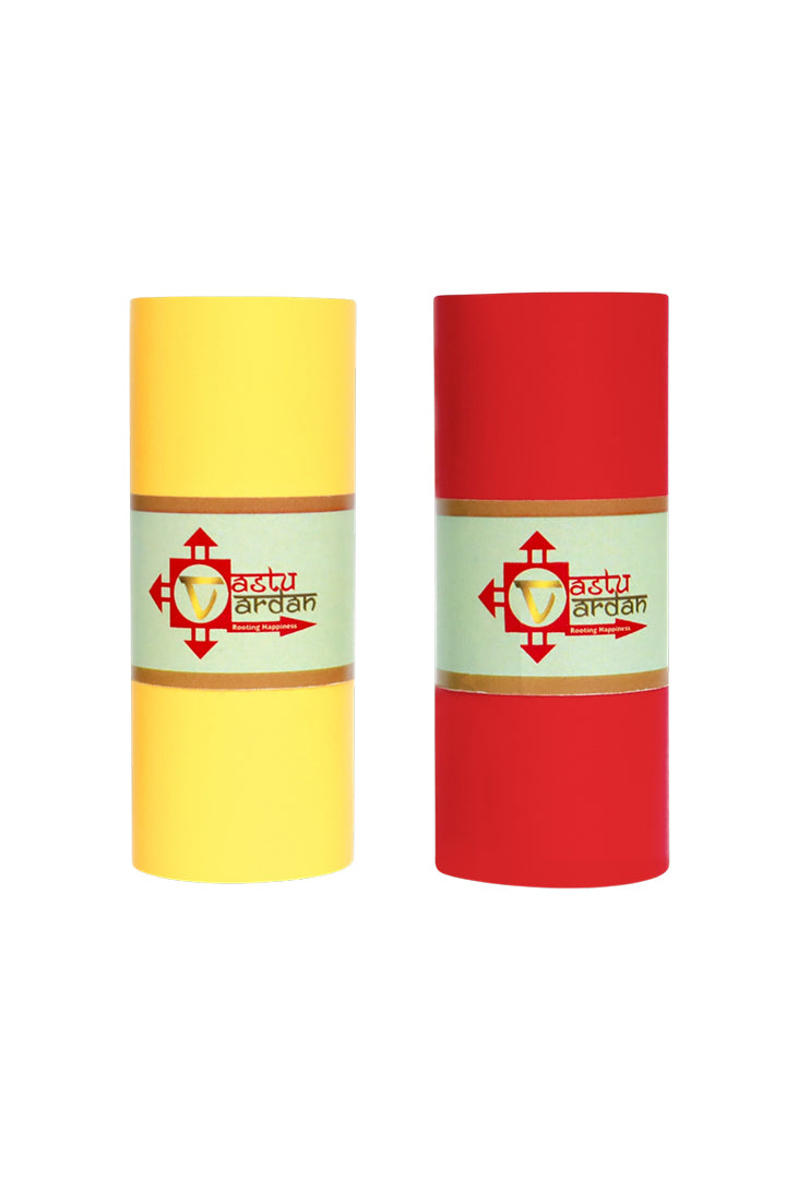 VASTU VINYL RED AND YELLOW TAPE || 3 INCH || LENGTH- 8-10 FEET (APPROX) || PACK OF 2 || VASTU TAPE REMEDY || TOILET CORRECTION || VASTU TAPE ||