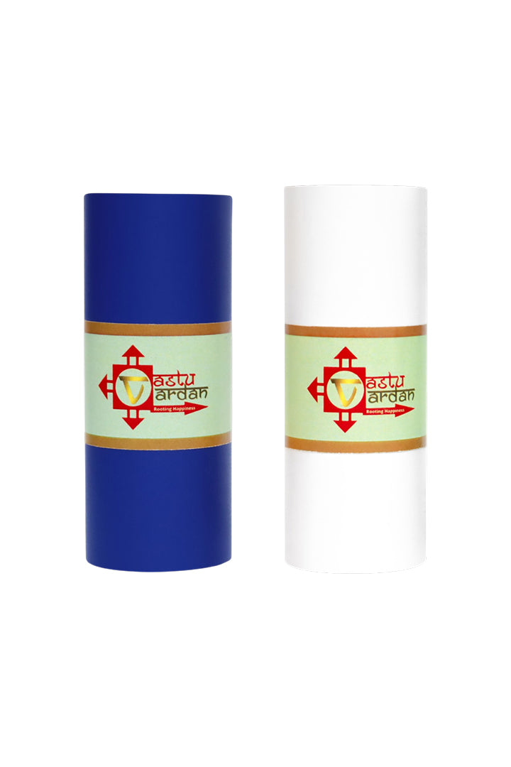 VASTU VINYL BLUE AND WHITE TAPE || 3 INCH || LENGTH- 8-10 FEET (APPROX) || PACK OF 2 || VASTU TAPE REMEDY || TOILET CORRECTION || VASTU TAPE ||